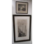 Two framed etchings 'Psycee at the the couch of Cupid' and 'The Awakening of Galatea', 43cm x 40cm