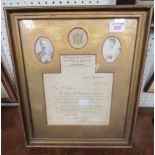 A signed framed letter from the Palace Theatre, London dated 1916 to All Those who Took Part in