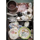 Two boxes of mixed ceramics