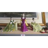 Royal Doulton figurines 'Loretta', 'At Ease' and 'Secret thoughts'