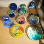11 glass paperweights