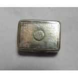 A silver vinaigrette, hallmarked for Birmingham, date letter S. Lacks grill but foam partially
