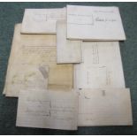A collection of 8 indentures from 17th to 19th century to include a large vellum backed indenture