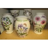 Five Portmeirion vases of various shapes