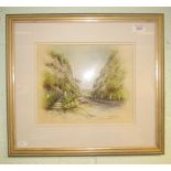 A watercolour 'The Wyche Cutting' by Christopher Hughes