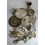 A collection of white metal and metal items to include silver and EPNS - some items A/F or partial.