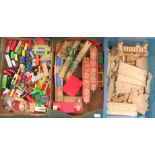 A very large collection of Brio wooden train items including tracks, stations, carriages etc in very