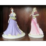 Coalport figurines 'Blue Violet' and 'Red Roses'