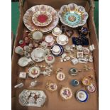 A tray of Limoges miniatures, plates etc.
