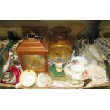 A quantity of assorted ceramics, glassware, a clock and including a Royal Albert 'october' cup and