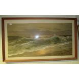 A large print no 1295 of waves breaking on the seashore