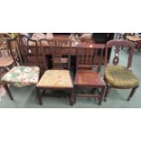 A George IIII mahogany dining chair circa 1780 in the Heppelwhite taste, with pierced vase splat and