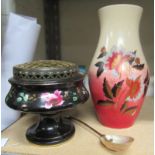 Stafford Posy pot with metal stem holder, Sandown Brentleigh ware vase together with a mother of