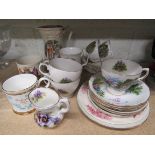 Royal Vale tea set and some commemorative ware together with a George V and Queen Mary jug