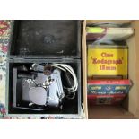 Cine Kodagraph Model C Projector in wooden carrying case together with 8 silent films including