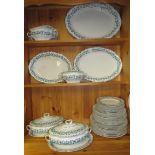 Burslem ware dinner service including three meat plates and two vegetable dishes etc.