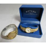 A Tissot gentlemans wristwatch together with a ladies Rotary quartz wrist watch.