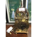 Mains powered brass mantle clock with roman numerals