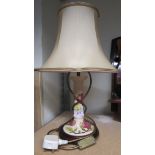 A Moorcroft Magnolia table lamp and cream shade