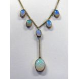 OPAL 6 STONE PENDANT ON FINE CHAIN MARKED 375