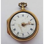 CASED VERGE POCKET WATCH, THE MOVEMENT SIGNED J.