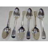 6 SILVER TABLESPOONS, LONDON VARIOUS,