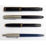 2 PARKER FOUNTAIN PENS DUOFOLD FOUNTAIN PEN BY PARKER AND PARKER BIRO