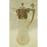 CLARET JUG WITH SILVER PLATED MOUNTS