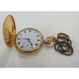 9CT GOLD HUNTER POCKET WATCH Condition Report: Inscription to inner case.