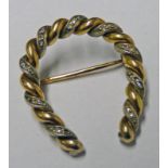 19TH CENTURY DIAMOND SET HORSE SHOE BROOCH 11 GMS Condition Report: Set with single