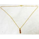 9CT GOLD CITRINE SET PENDANT ON CHAIN