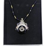 ETHNIC 20TH CENTURY TUAREG ONYX & SILVER NECKLACE FROM MALI/NIGER