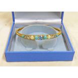 BLUE GEM STONE BANGLE MARKED 925