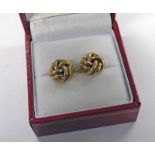 PAIR OF 9CT GOLD ROPE WORK EARRINGS 4.