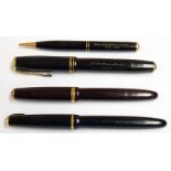 3 PARKER FOUNTAIN PENS AND PARKER PENCIL