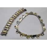 SILVER ARTS AND CRAFTS NECKLACE AND BRACELET, 6 OZS Condition Report: Minor wear,