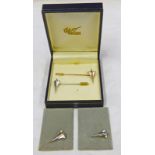 9CT GOLD CONCORDE TIE PIN & 3 NICKEL PLATED ONES