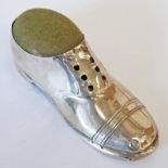 EDWARDIAN NOVELTY SILVER SHOE PIN CUSHION BY S BLANCKENSEE & SONS,