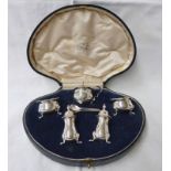 CASED SET CONDIMENT SET, BIRMINGHAM 1921.