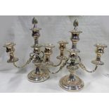 PAIR OF SILVER PLATED CANDELABRA