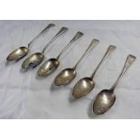 SET OF 6 PROVINCIAL SILVER SPOONS BY WILLIAM JAMIESON ABERDEEN MARK W.J.