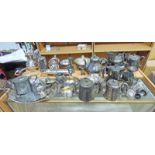 VARIOUS SILVER PLATED WARE INCLUDING TEASETS,