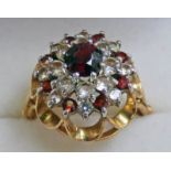 9CT GOLD GARNET CLUSTER RING