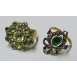 19TH CENTURY PASTE SET RING AND ONE OTHER