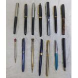 VARIOUS FOUNTAIN & CARTRIDGE PENS BY PARKER PENFOLD CONWAY STEWART ETC