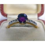 18CT GOLD RUBY AND DIAMOND SET RING
