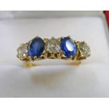 SAPPHIRE & DIAMOND 5 -STONE RING,