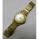 9CT GOLD LANCO WRIST WATCH Condition Report: Bracelet is gold plated,