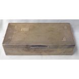 SILVER JEWELLERY BOX WITH ENGINE TURNED DECORATION,