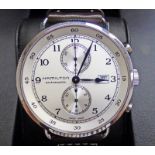 A HAMILTON KHAKI NAVY COLLECTION PIONEER AUTO CHRONOGRAPH WRISTWATCH IN STAINLESS STEEL,
